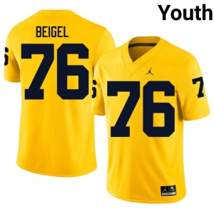 Player Manuel Beigel College Football Maize Youth #76 Michigan Jersey 282329-332