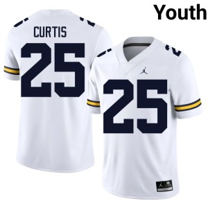NCAA College Football #25 Mason Curtis MICH White Youth Jerseys 155924-224