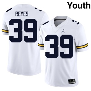 University Youth Max Reyes #39 U of M College Football White Jerseys 341352-762