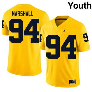 Alumni U-M Nate Marshall Maize #94 College Football Youth Jersey 554042-692