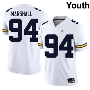 2026-27 #94 Michigan College Football Nate Marshall White Youth Jerseys 118246-323