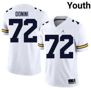 Limited Youth U-M White College Football #72 Peter Donini Jersey 416756-134