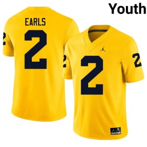 2026 #2 College Football Youth Maize University of Michigan Wolverines Shamari Earls Jerseys 580354-786