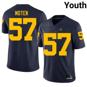 Replica #57 Michigan Travis Moten Navy Youth College Football Jersey 213835-353