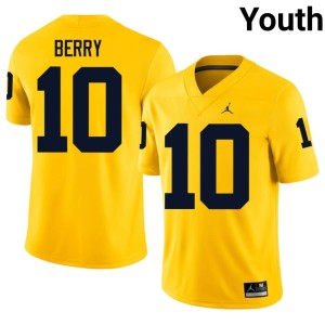 Player UMich Maize Youth #10 Zeke Berry College Football Jerseys 994538-470