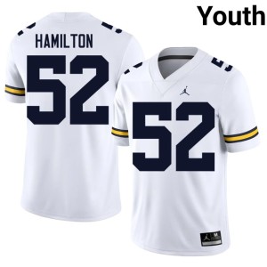 2026-27 #52 Youth MICH Ace Hamilton College Football White Jerseys 923739-114