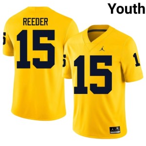 High School Maize Aden Reeder Michigan Wolverines Youth #15 College Football Jerseys 543535-208