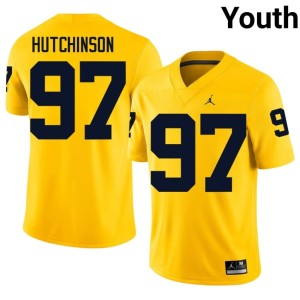 High School Aidan Hutchinson College Football Youth Wolverines Maize #97 Jersey 188860-267