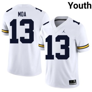 Limited Aisea Moa #13 White Youth College Football Wolverines Jerseys 618252-121
