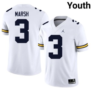 Player #3 Andrew Marsh University of Michigan Wolverines White Youth College Football Jerseys 443405-855