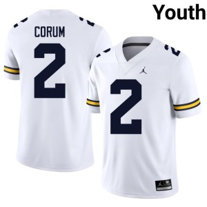 Replica Blake Corum #2 College Football White Youth Wolverines Jerseys 296645-146