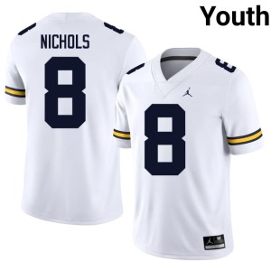 Alumni College Football White U-M #8 Dominic Nichols Youth Jersey 536863-207