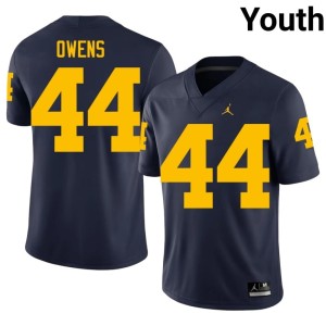 Embroidery #44 Youth Navy College Football Wolverines Eli Owens Jerseys 930497-548