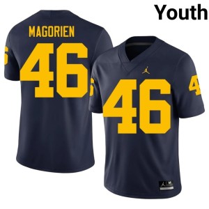 2026-27 U of M #46 College Football Gavin Magorien Navy Youth Jersey 617819-780
