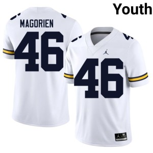 Replica College Football White University of Michigan Gavin Magorien Youth #46 Jersey 263252-843