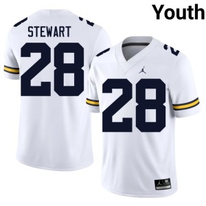Limited Michigan Youth White I'Marion Stewart College Football #28 Jerseys 288463-123