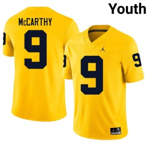 2026-27 Maize J.J. McCarthy College Football Youth #9 U of M Jersey 866784-577