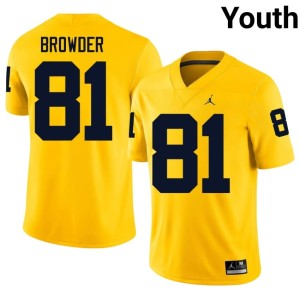 Embroidery Maize Jamar Browder #81 Youth U of M College Football Jerseys 841320-839
