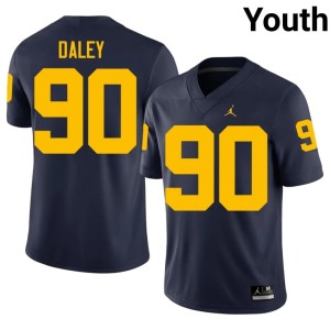 Replica College Football #90 MICH Navy Youth John Henry Daley Jerseys 577420-408