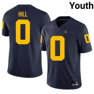 University College Football Youth Navy Jyaire Hill MICH #0 Jerseys 191841-811