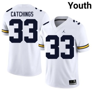 NCAA Kaden Catchings White Youth #33 University of Michigan Wolverines College Football Jerseys 598948-274