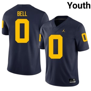 Game UMich Navy Kendrick Bell College Football Youth #0 Jersey 223506-733