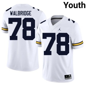 University #78 College Football U of M White Youth Marky Walbridge Jerseys 801776-540