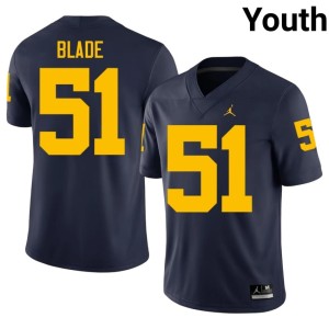 Replica Michigan McHale Blade #51 Youth College Football Navy Jersey 160648-431