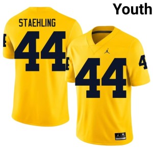 Alumni Youth Maize Nathaniel Staehling #44 Michigan College Football Jerseys 400966-952