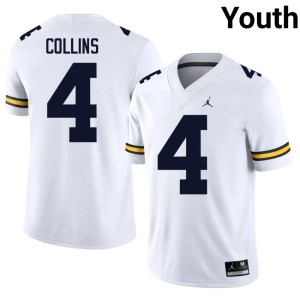 Stitched #4 Youth College Football MICH White Nico Collins Jerseys 116821-401