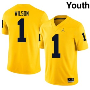 Game #1 Youth Roman Wilson College Football Wolverines Maize Jersey 235289-232