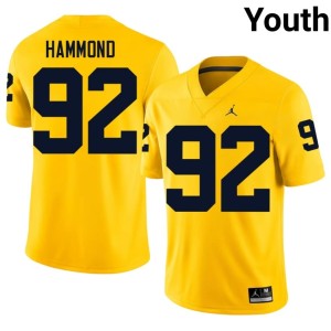 Alumni College Football Youth #92 Wolverines Ted Hammond Maize Jersey 229725-282