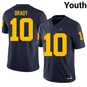 2026-27 #10 College Football Tom Brady Youth University of Michigan Wolverines Navy Jersey 845669-508